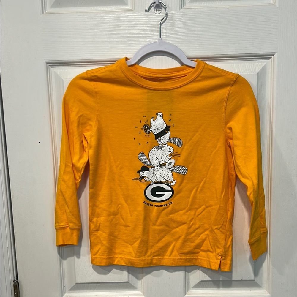 Duluth Trading Co Yellow Long Sleeve Tee Kids Youth 6 NWT